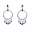 Earring with blue sapphire and diamonds