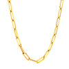 Paper Clip Yellow Gold Necklace