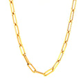 Paper Clip Yellow Gold Necklace