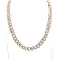 Diamond curve link necklace